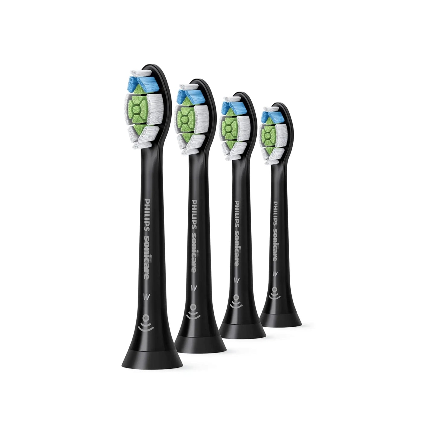 Philips Sonicare Optimal White Aufsteckbürsten in Schwarz 4er Set.