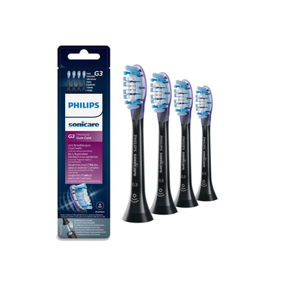 Philips Sonicare G3 GumCare Aufsteckbürsten in Schwarz 4er Set.