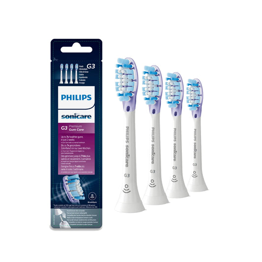 Philips Sonicare G3 GumCare Aufsteckbürsten in Weiß 4er Set.
