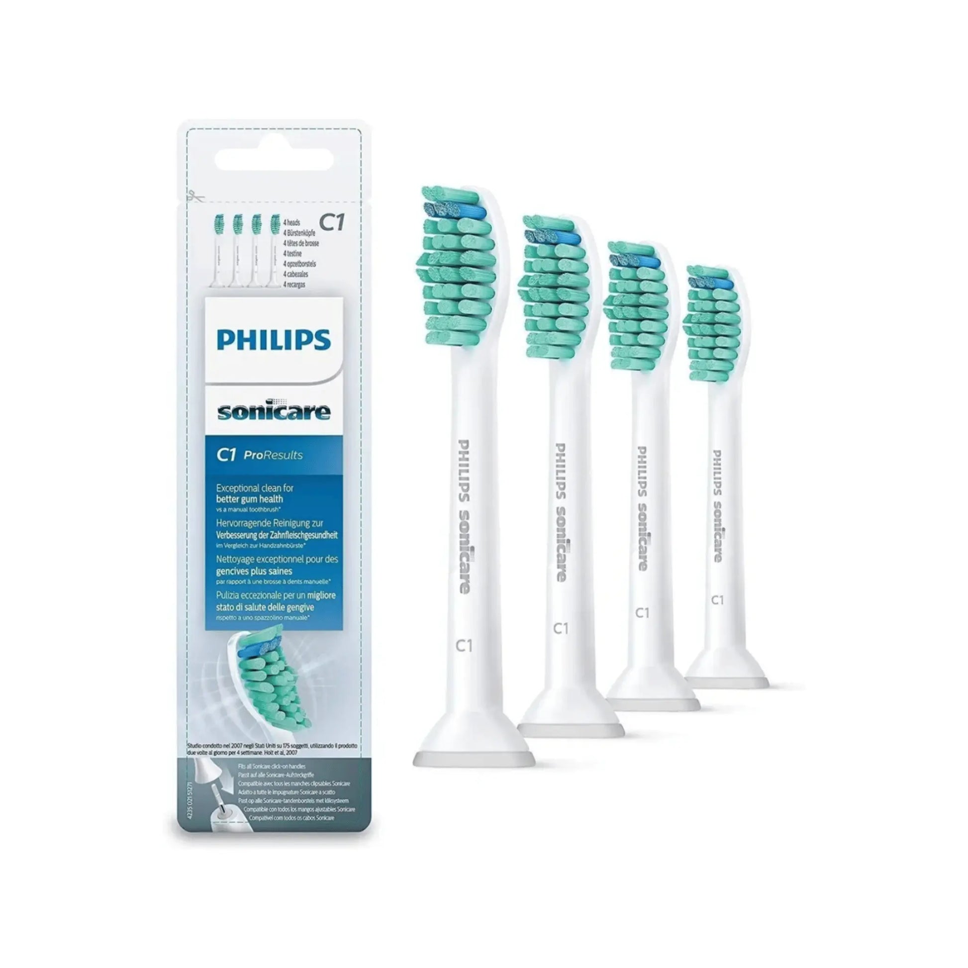 Philips Sonicare ProResults Aufsteckbürsten in Weiß 4er Set.