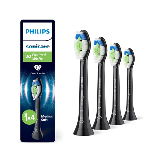 Philips Sonicare Optimal White Aufsteckbürsten in Schwarz 4er Set.
