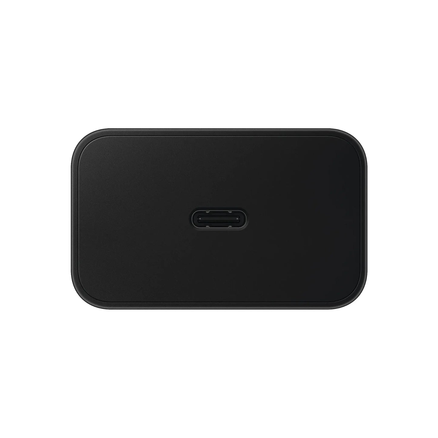 Das Bild zeigt das Samsung EP-T6010N Ladegerät 60W in Schwarz aus der Frontansicht.