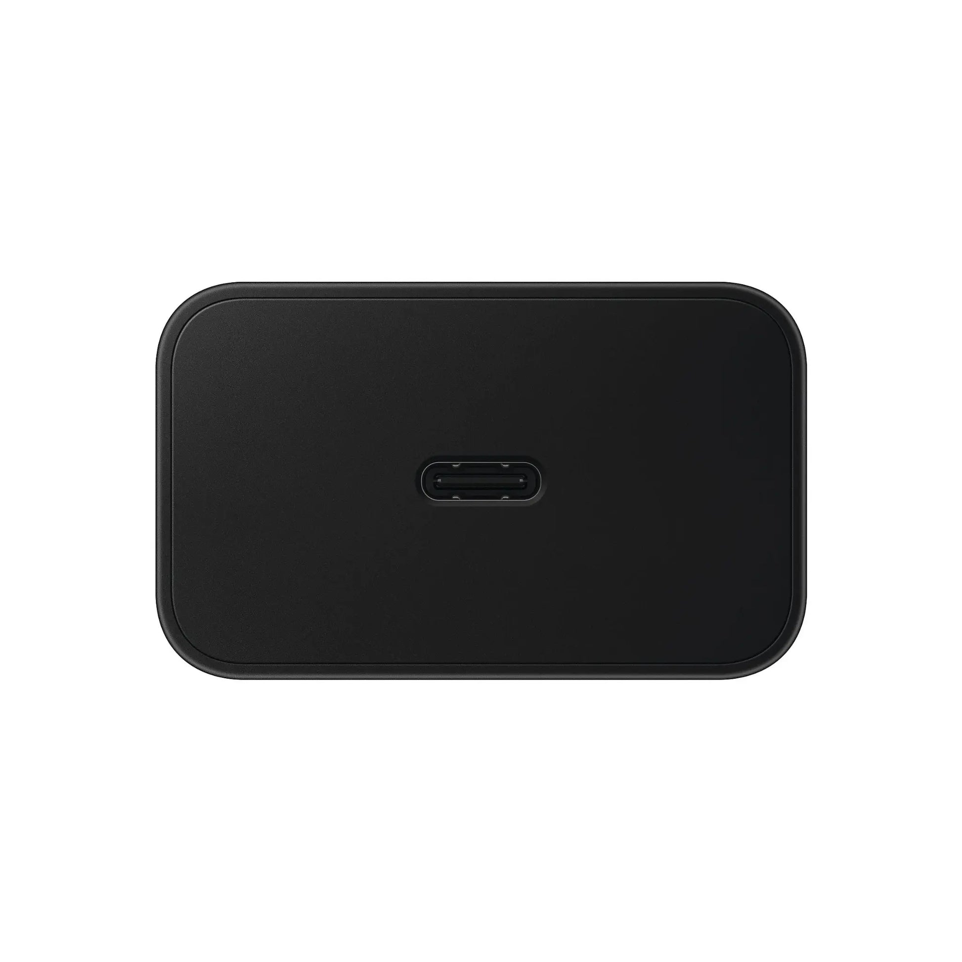 Das Bild zeigt das Samsung EP-T6010N Ladegerät 60W in Schwarz aus der Frontansicht.