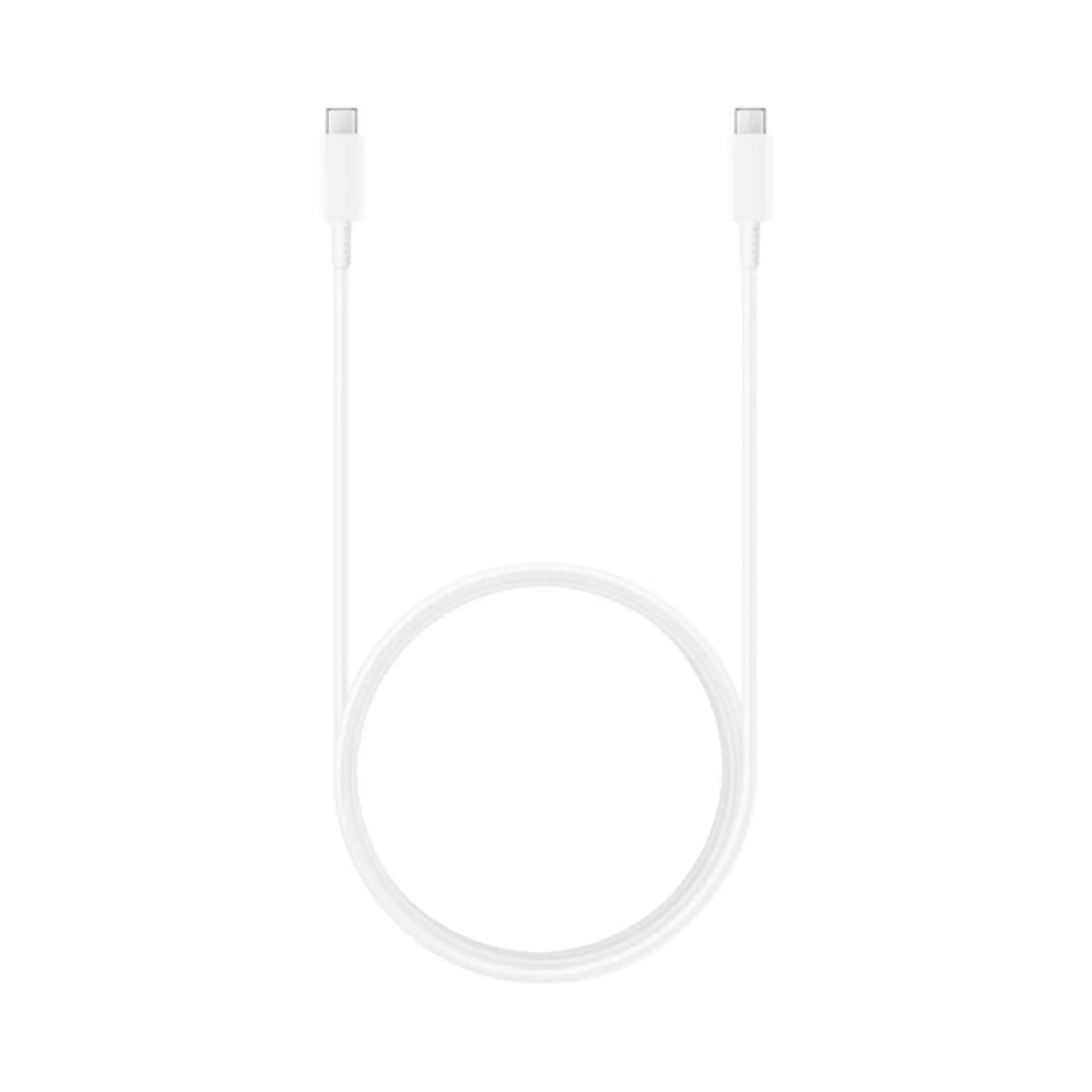 Das Bild zeigt das Samsung Ladekabel USB-C in Weiß aus der Frontansicht.