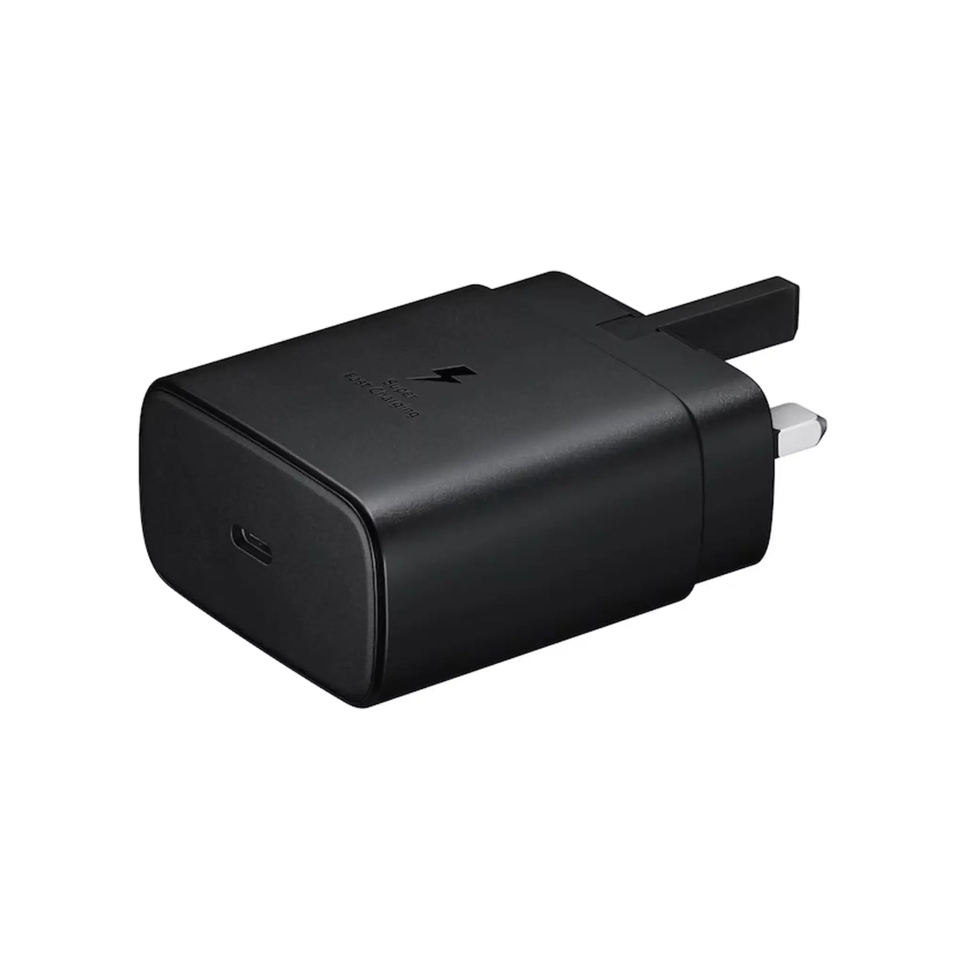 Das Bild zeigt das Samsung EP-TA845 Ladegerät 45W UK-Plug in Schwarz.
