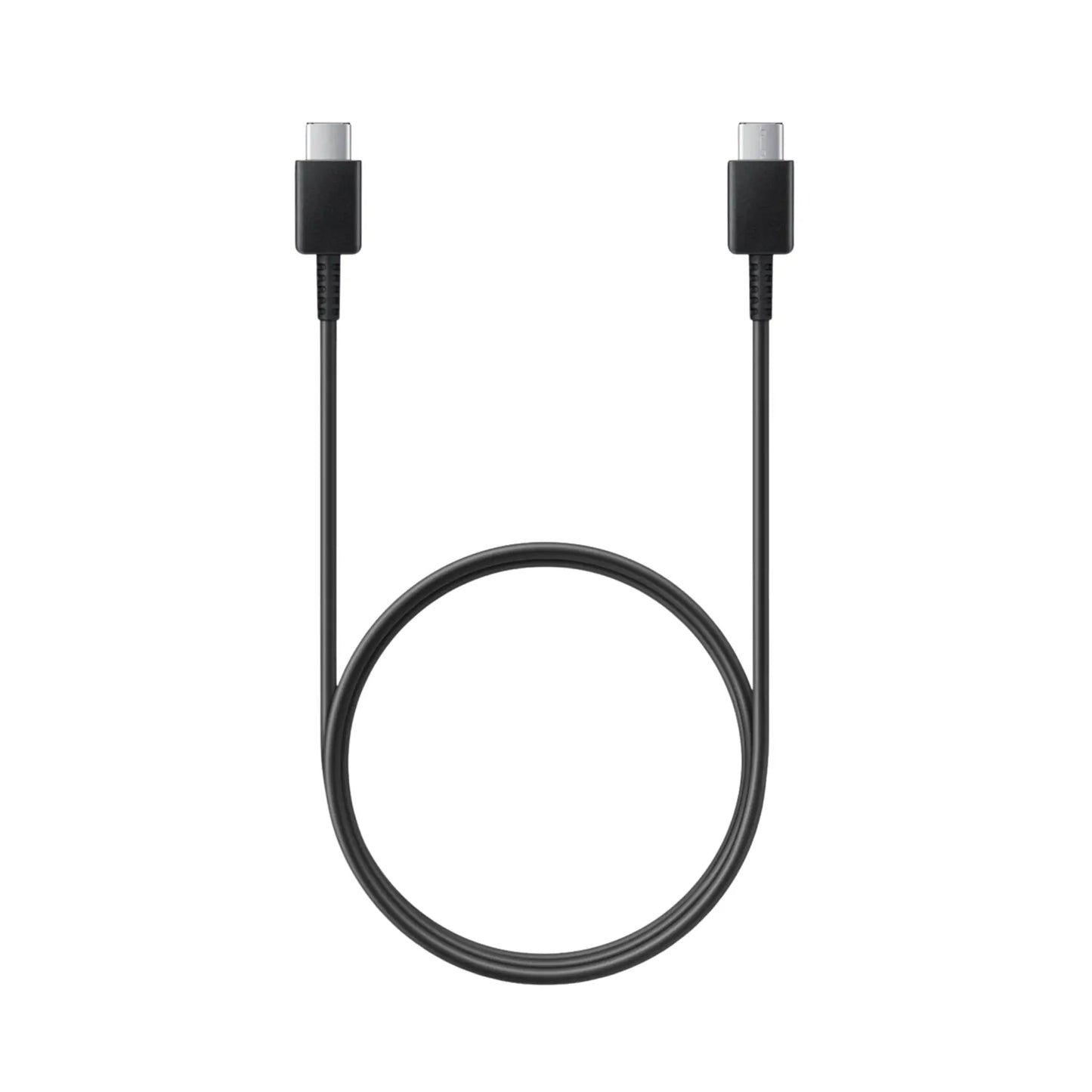Das Bild zeigt das Samsung Ladekabel USB-C in Schwarz mit einer Kabellänge von 1,8 Metern.