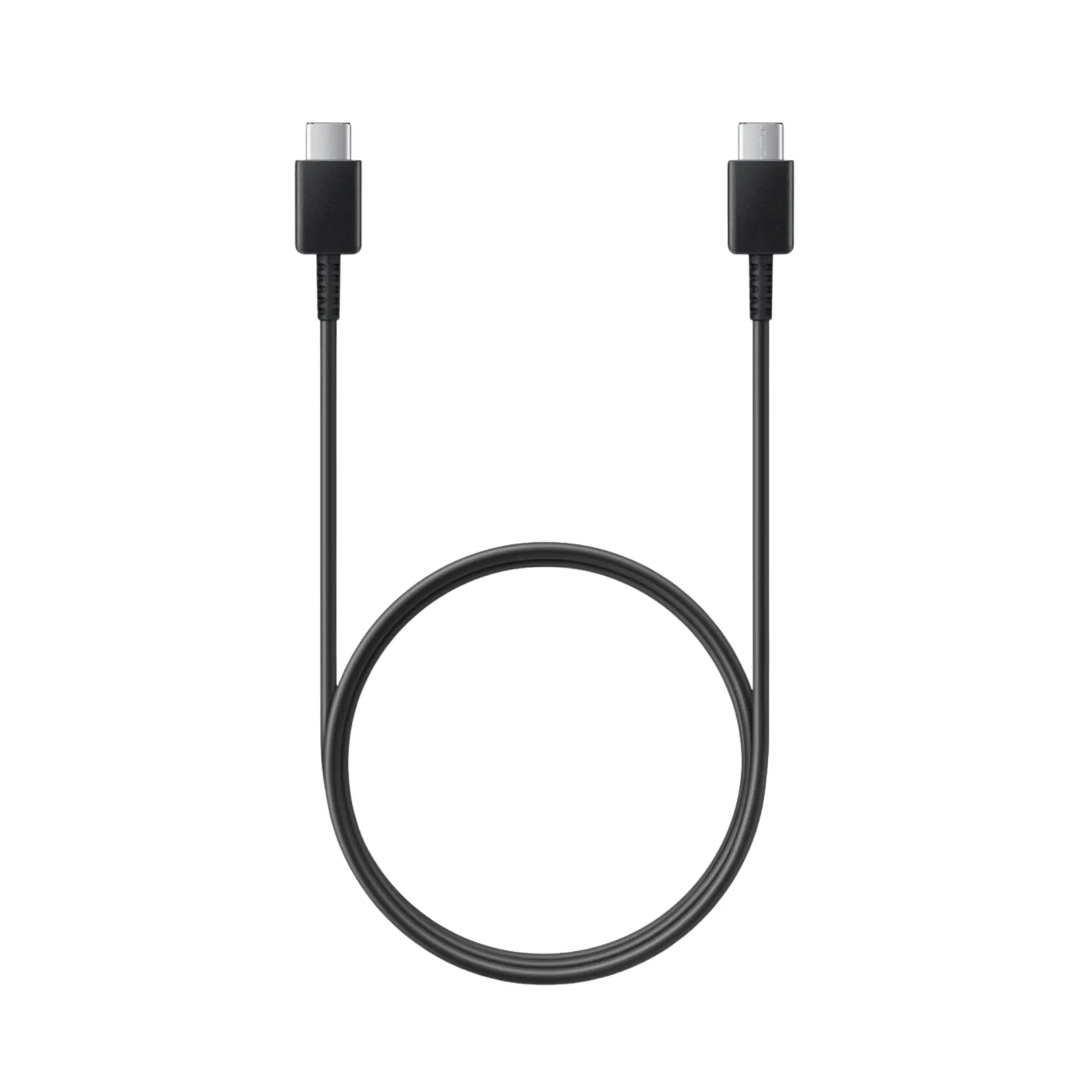 Das Bild zeigt das Samsung Ladekabel USB-C in Schwarz mit einer Kabellänge von 1,8 Metern.
