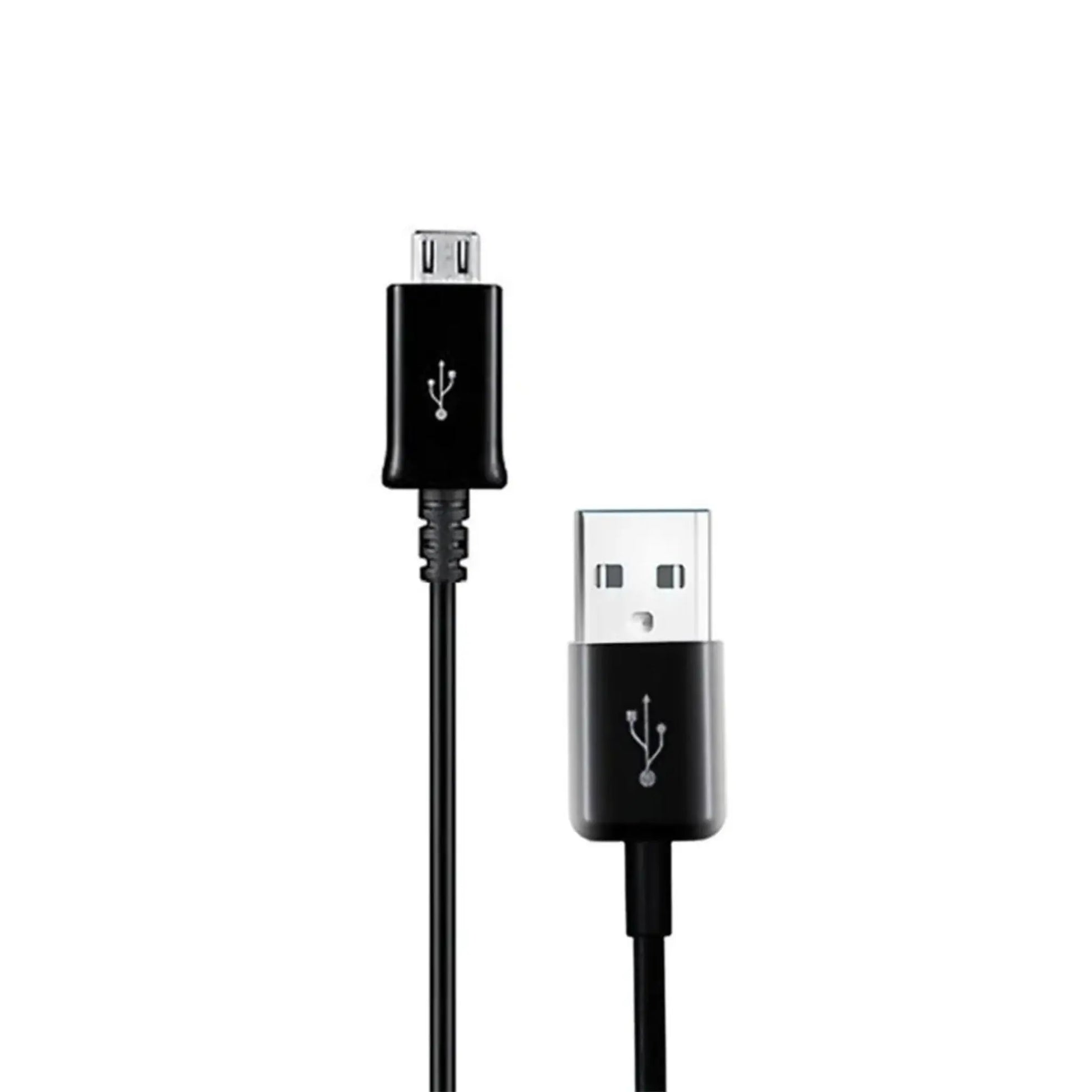 Das Bild zeigt das Samsung ECB‑DU4EBE Datenkabel (Micro‑USB) in Schwarz aus der Frontansicht.