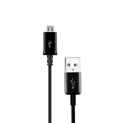 Das Bild zeigt das Samsung ECB‑DU4EBE Datenkabel (Micro‑USB) in Schwarz aus der Frontansicht.