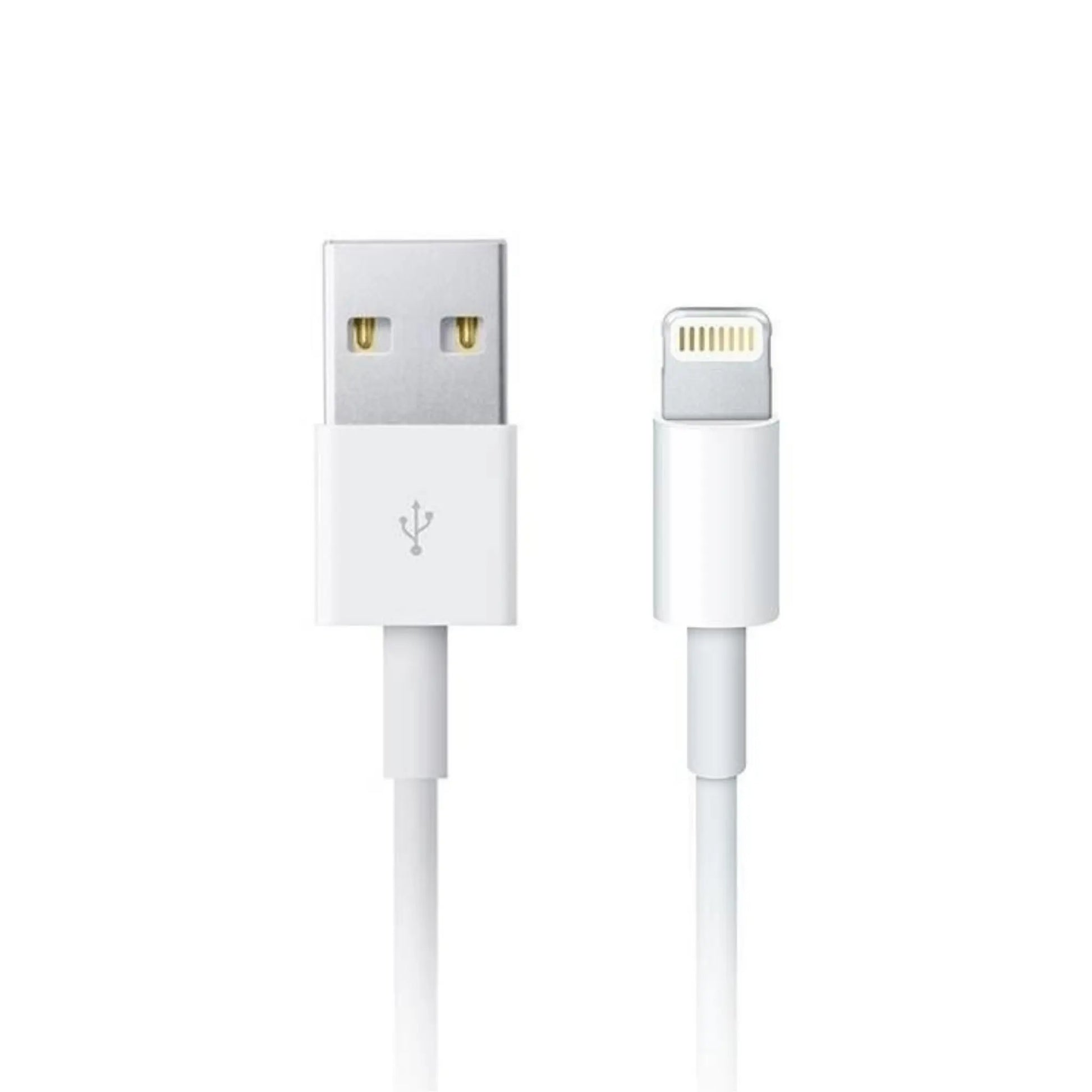 Das Bild zeigt das Apple USB-A auf Lightning Kabel in Weiß aus der Detailansicht.