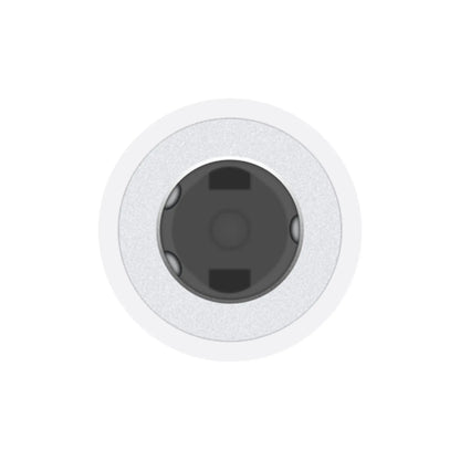 Das Bild zeigt den Apple AUX-Adpater USB-C auf 3,5-mm Klinkenstecker in der Detailansicht. 