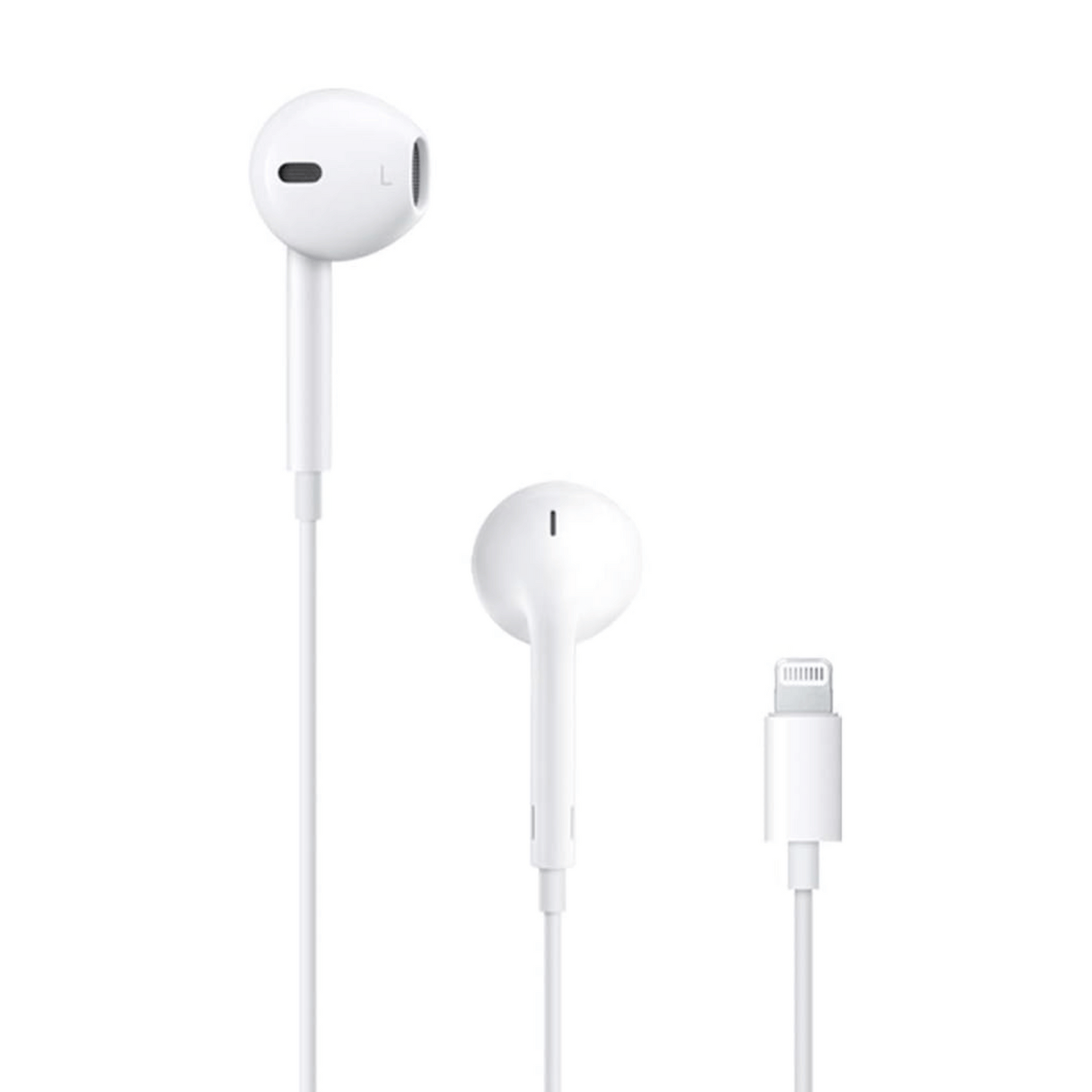 Apple EarPods Kopfhörer mit Lightning Anschluss in Weiß.