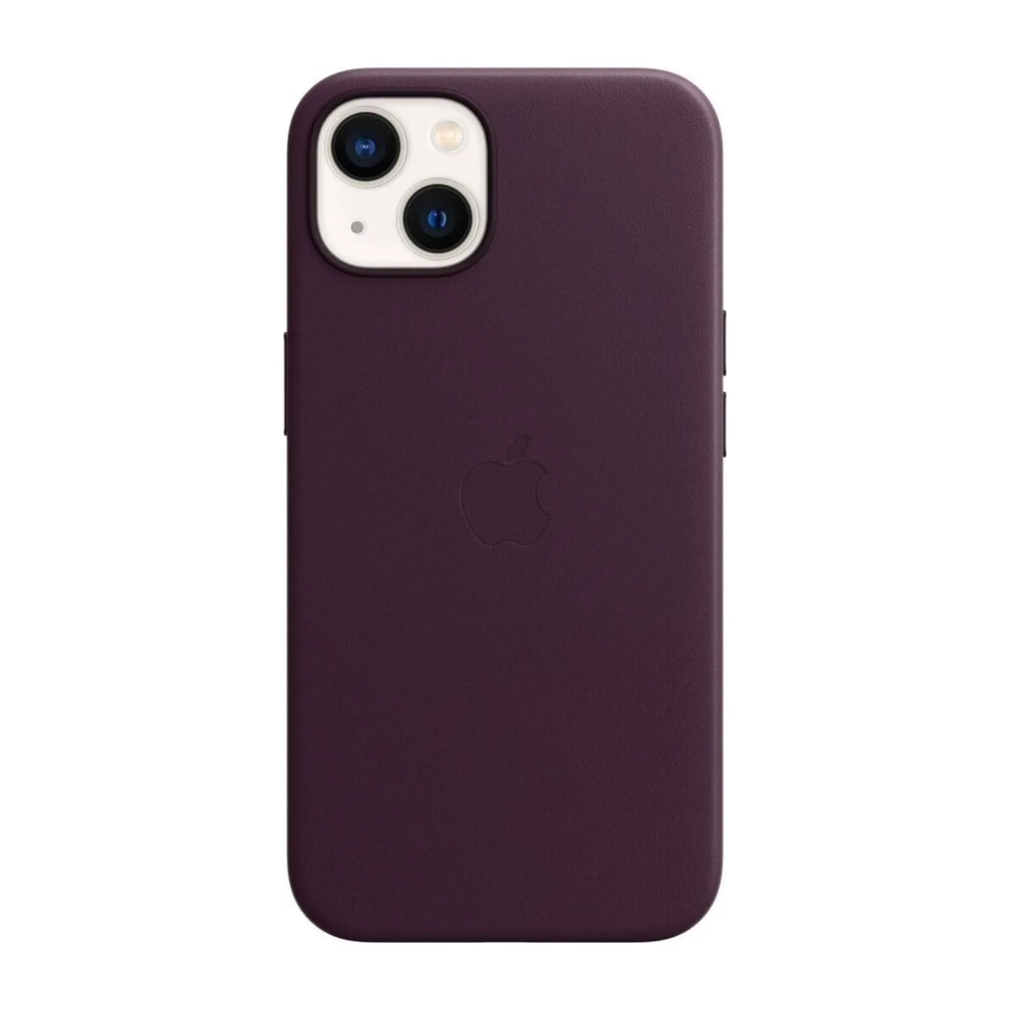 Das Bild zeigt die Apple iPhone Handyhülle MM143ZM/A aus Leder. Sie ist kompatibel mit dem iPhone 13. In der Farbe Dunkelkirsch aus der Frontansicht.