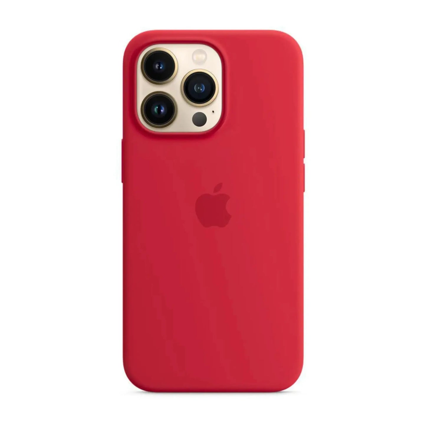 Das Bild zeigt die Apple iPhone Handyhülle MM2L3ZM/A aus Silikon. Sie ist kompatibel mit dem iPhone 13 Pro. In der Farbe Rot aus der Frontansicht.