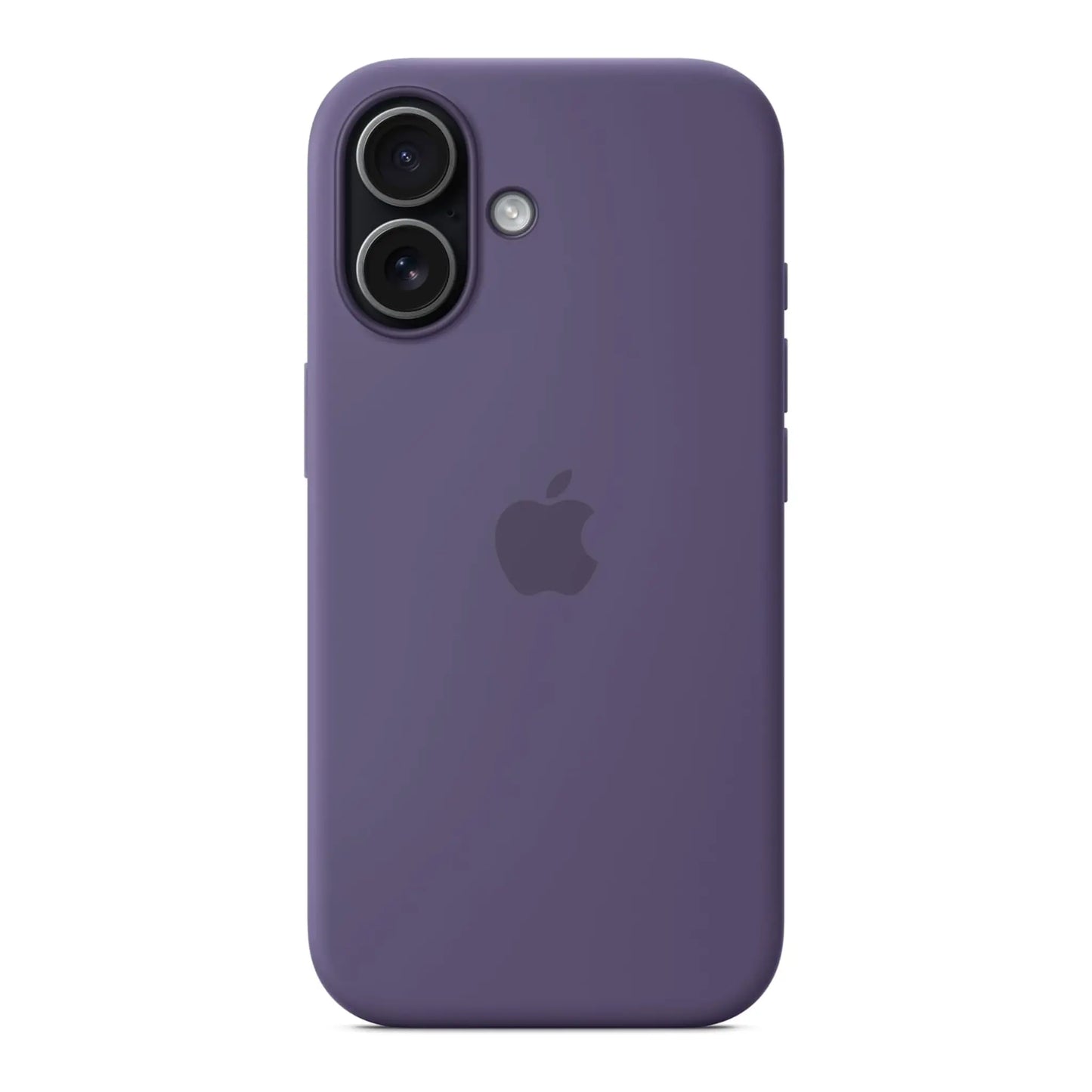 Das Bild zeigt die Apple iPhone Handyhülle MGF04ZM/A aus Silikon. Sie ist kompatibel mit dem iPhone 17. In der Farbe Nebelviolett aus der Frontansicht.