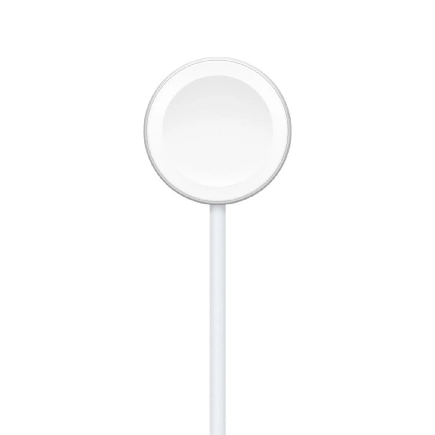 Das Bild zeigt das Apple Watch MagSafe Ladegerät USB-C in Weiß aus der Detailansicht.