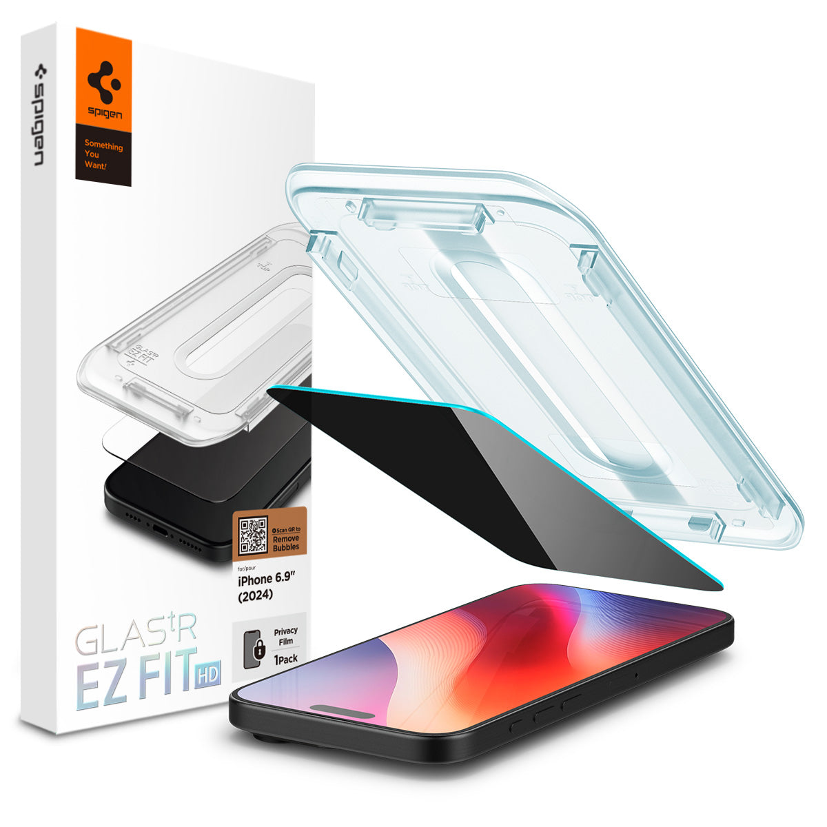 Spigen Glass tR EZ Fit HD (Privacy) 1 Pack, transparency - iPhone 16 Pro Max