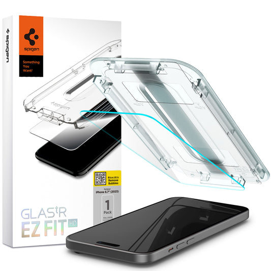 Spigen Glass tR EZ Fit HD 1 Pack, transparency - iPhone 15 Plus