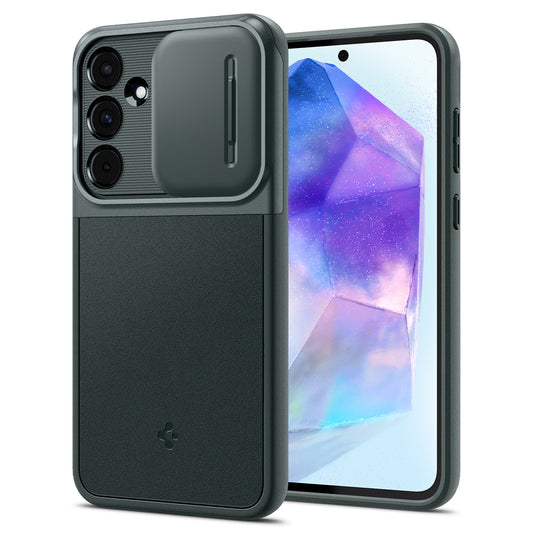 Spigen Optik Armor, abyss green - Samsung Galaxy A55