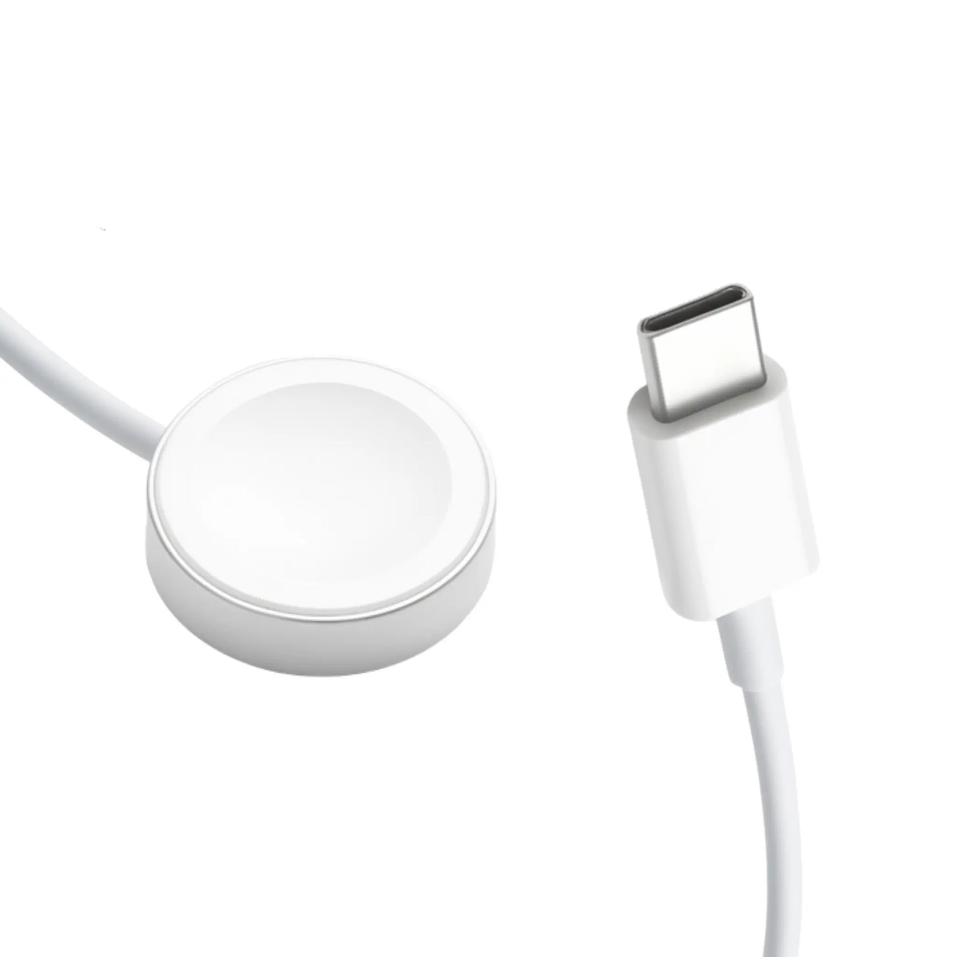 Das Bild zeigt das Firelia Apple Watch MagSafe Ladegerät mit USB-C Anschluss. 