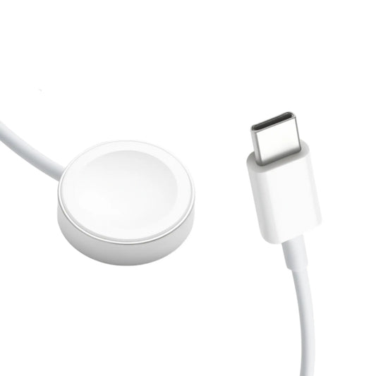 Das Bild zeigt das Firelia Apple Watch MagSafe Ladegerät mit USB-C Anschluss. 
