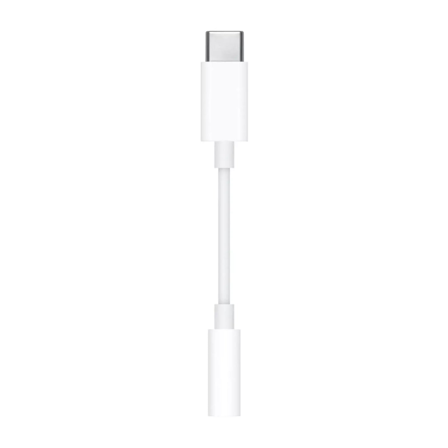 Das Bild zeigt den Firelia AUX-Adpater USB-C auf 3,5-mm Klinkenstecker in Weiß aus der Detailansicht.