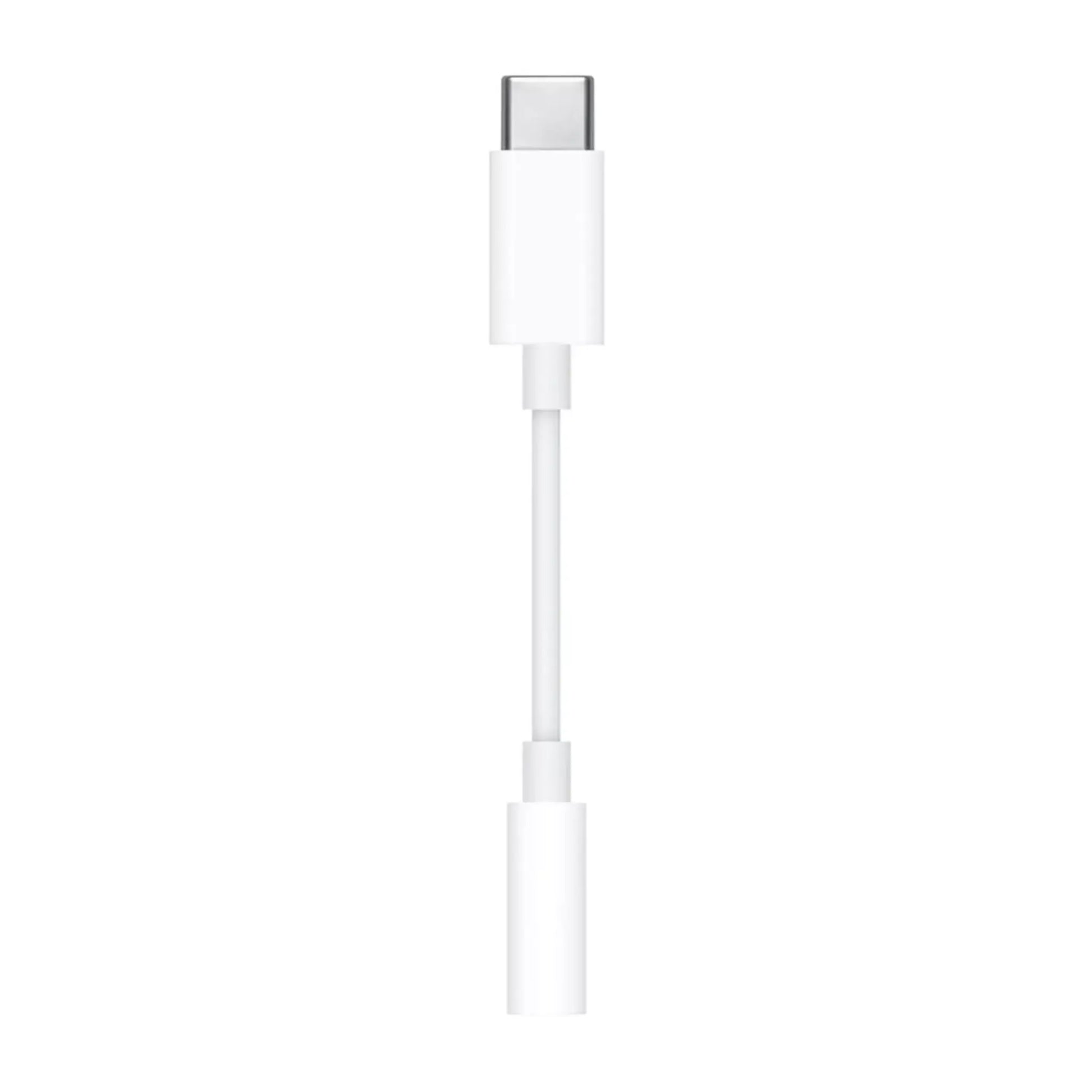 Das Bild zeigt den Firelia AUX-Adpater USB-C auf 3,5-mm Klinkenstecker in Weiß aus der Detailansicht.
