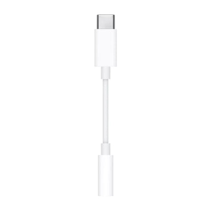 Das Bild zeigt den Firelia AUX-Adpater USB-C auf 3,5-mm Klinkenstecker in Weiß aus der Detailansicht.