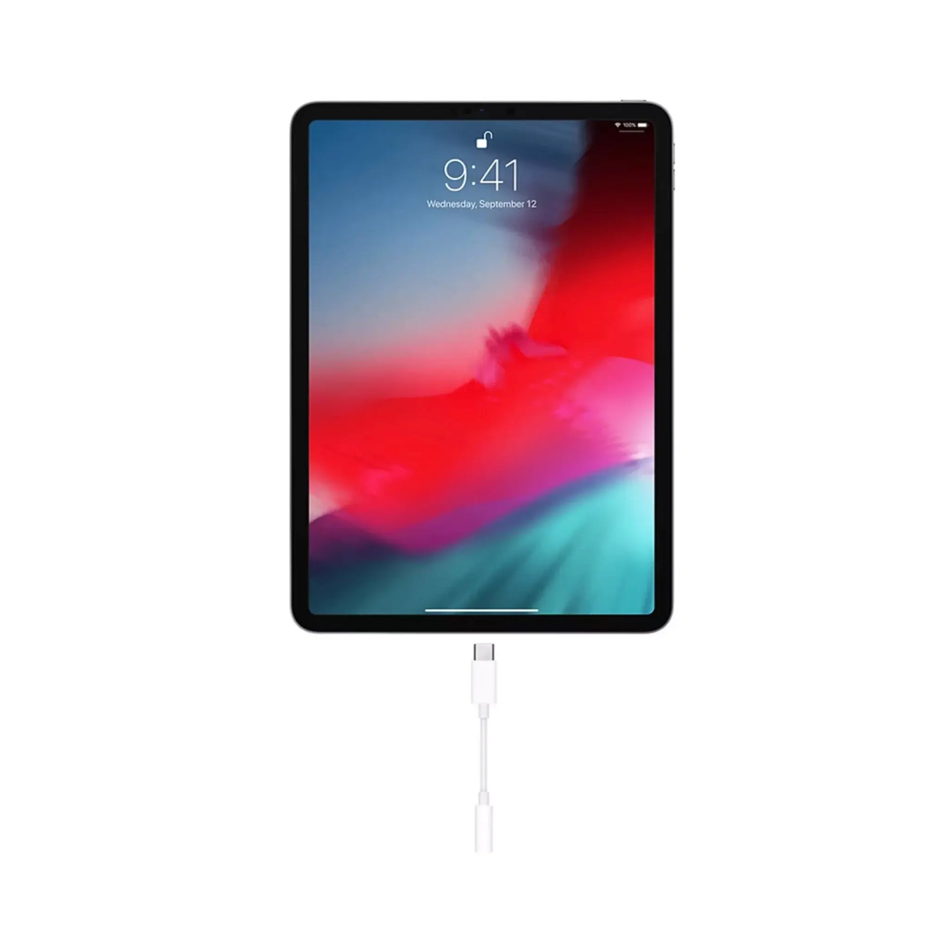 Das Bild zeigt den Firelia AUX-Adpater USB-C auf 3,5-mm Klinkenstecker in Weiß.