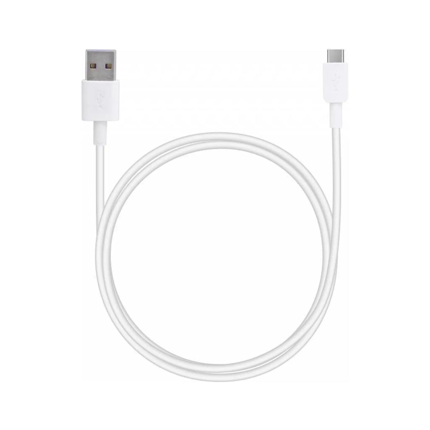 Das Bild zeigt das Huawei  Ladekabel USB-A auf USB-C in Weiß aus der Frontansicht.