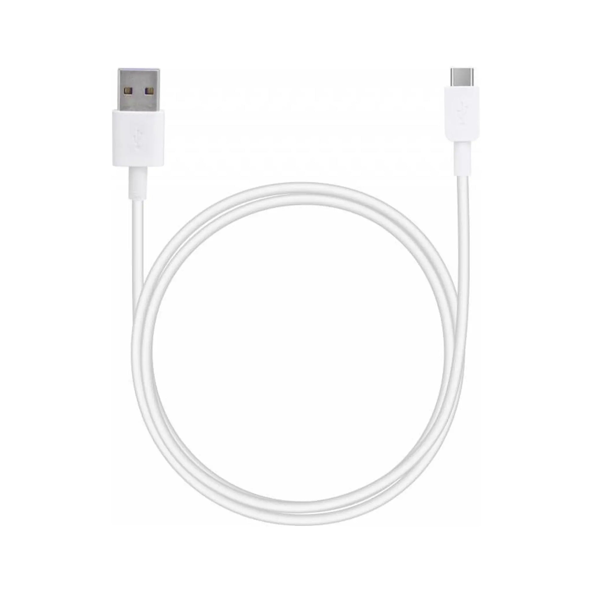 Das Bild zeigt das Huawei  Ladekabel USB-A auf USB-C in Weiß aus der Frontansicht.