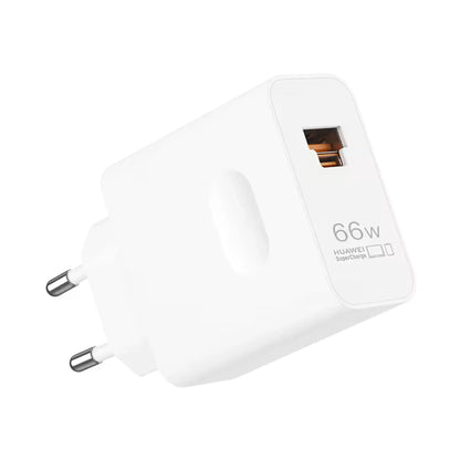 Das Bild zeigt das Huawei Superpower Wall Charger Ladegerät 66W in Weiß.