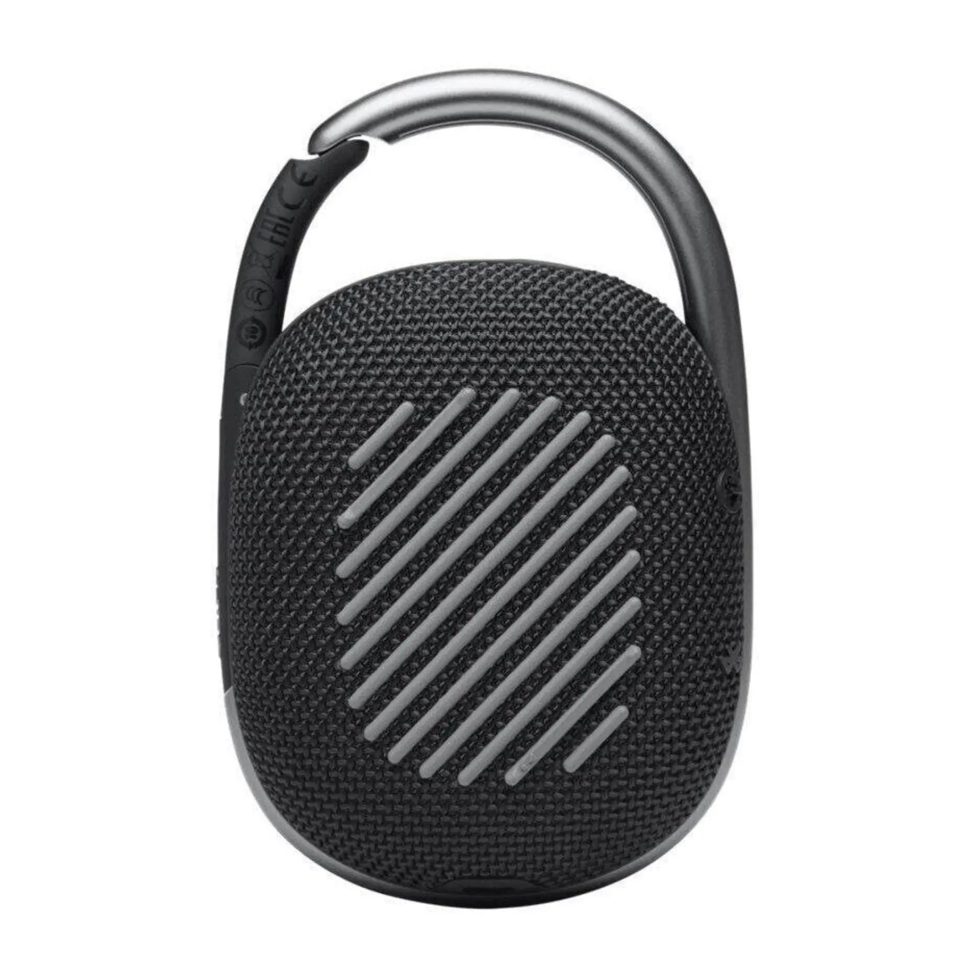 Das Bild zeigt den JBL Clip 4 Bluetooth Lautsprecher in Schwarz.