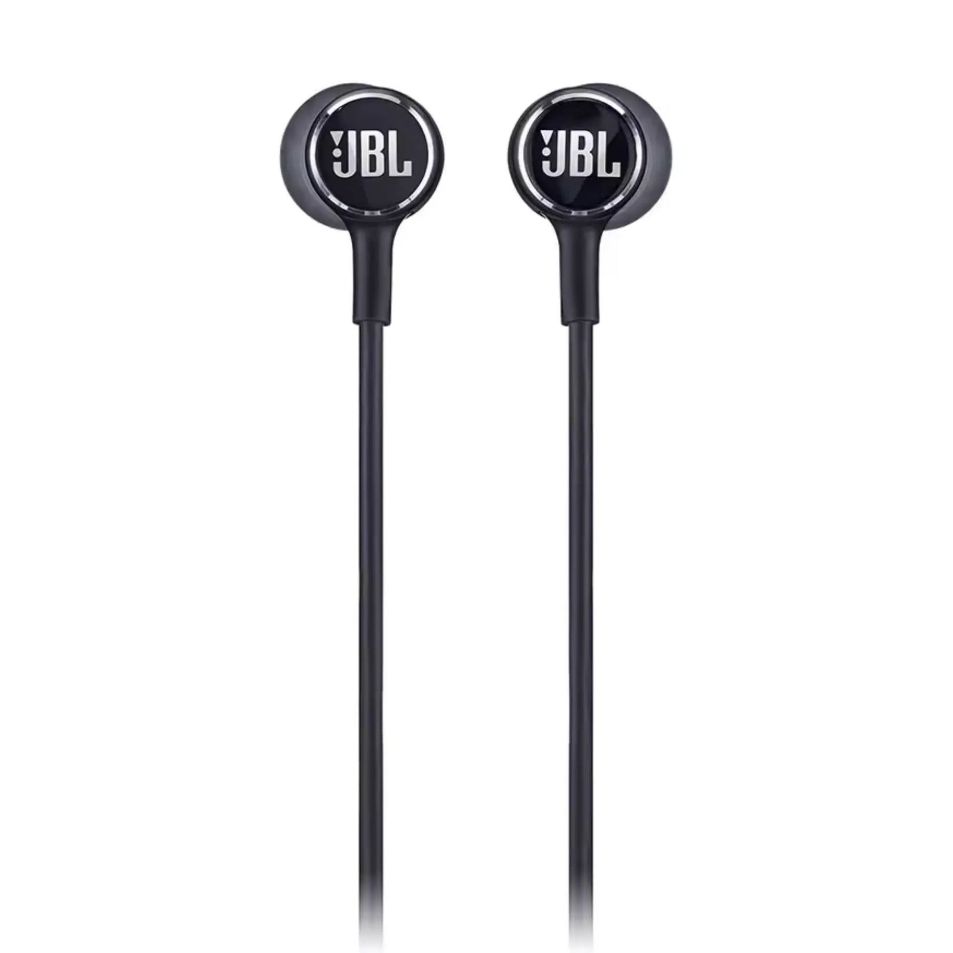 Das Bild zeigt die JBL Live 100 In-Ear-Kopfhörer in Schwarz aus der Seitenansicht.