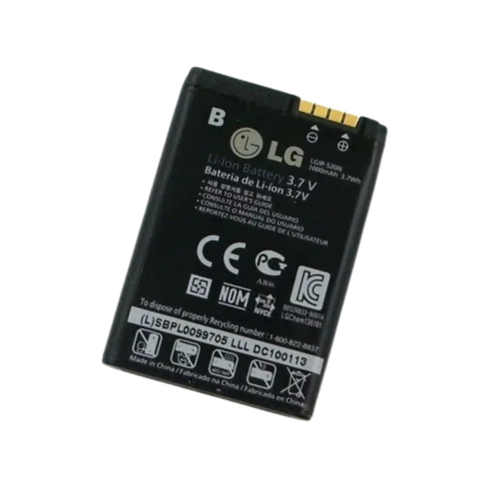 Auf diesem Produktbild wird der LG Akku BL-40 Li-Ion 3.7 Volt 1000 mAh abgebildet.