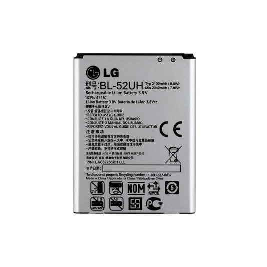 Auf diesem Produktbild wird der LG Akku BL-52UH Li-Ion 3.8 Volt 2100 mAh abgebildet.