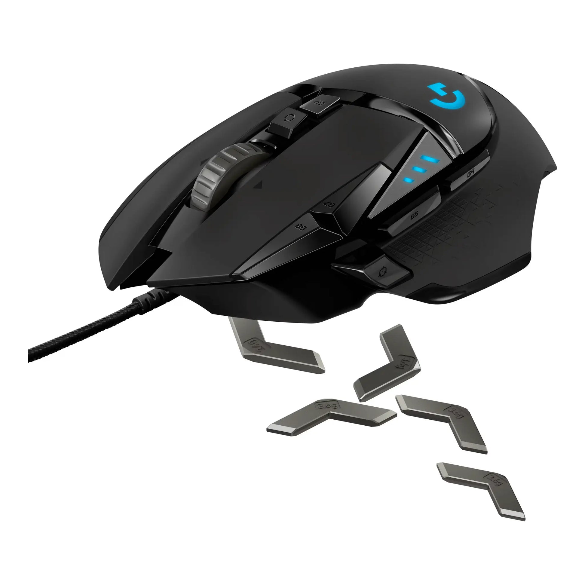 Logitech G502 HERO Gaming Maus mit präziser austauschbaren Zusatzgewichten.
