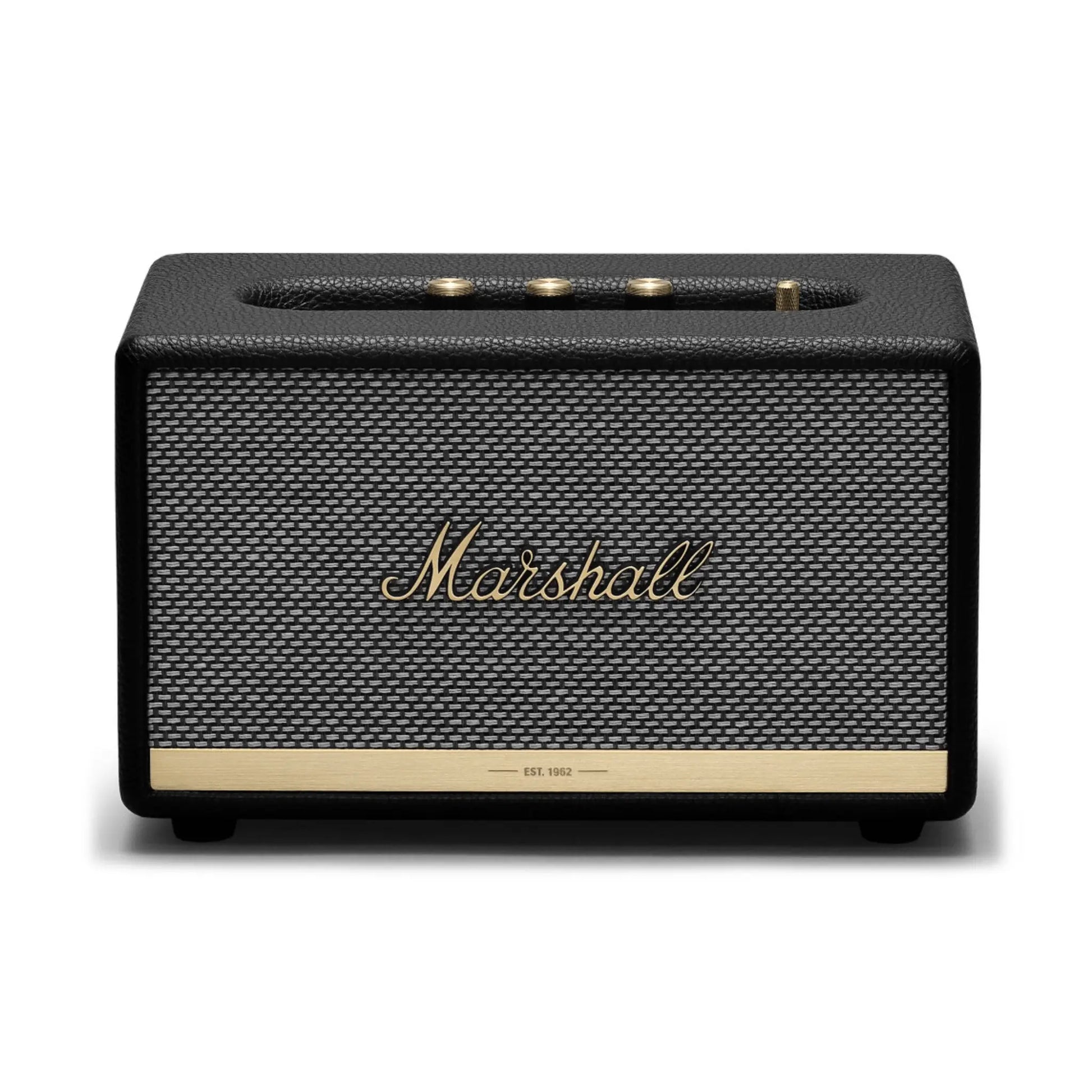 Marshall Action II Schwarz Bluetooth Lautsprecher für kraftvollen Sound und modernes Design.
