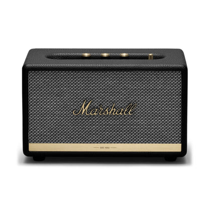Marshall Action II Schwarz Bluetooth Lautsprecher für kraftvollen Sound und modernes Design.
