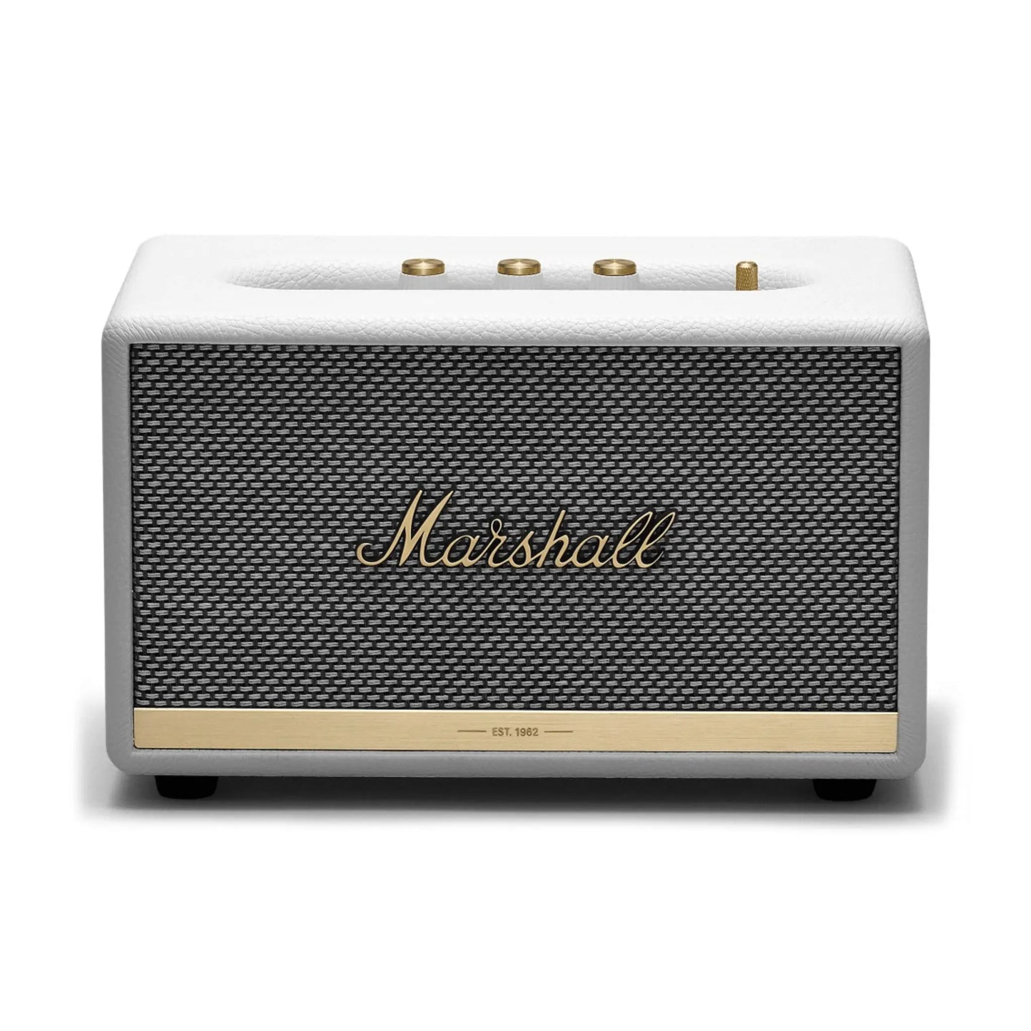 Marshall Action II Weiß Bluetooth Lautsprecher für kraftvollen Sound und modernes Design.