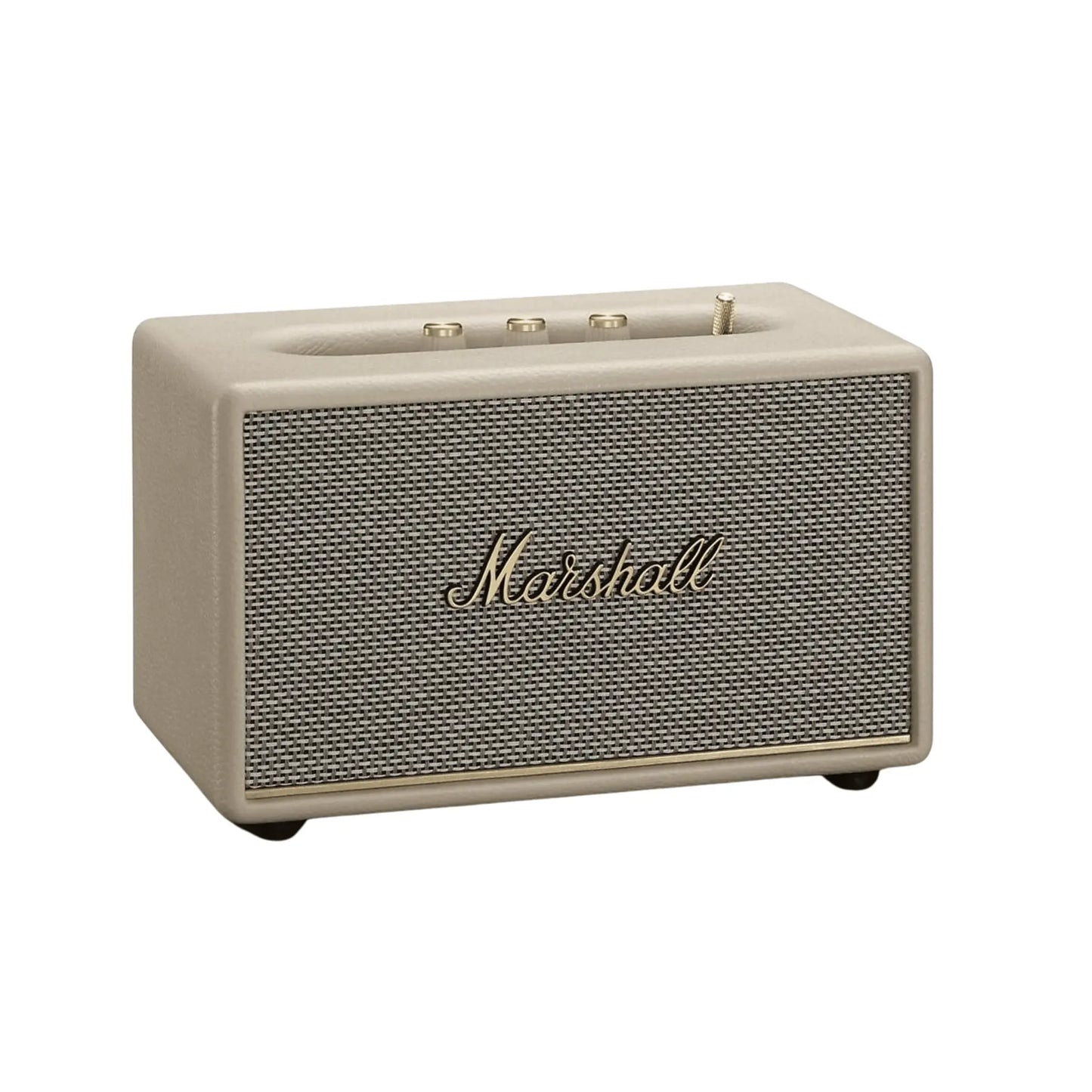 Marshall Acton III Creme Bluetooth Lautsprecher für kraftvollen Sound im kompakten Design.
