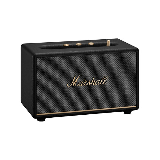 Marshall Acton III Schwarz Bluetooth Lautsprecher für kraftvollen Sound im kompakten Design.
