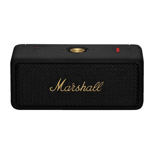 Marshall Emberton II Schwarz Bluetooth Lautsprecher für kräftigen Sound und tragbares Design.