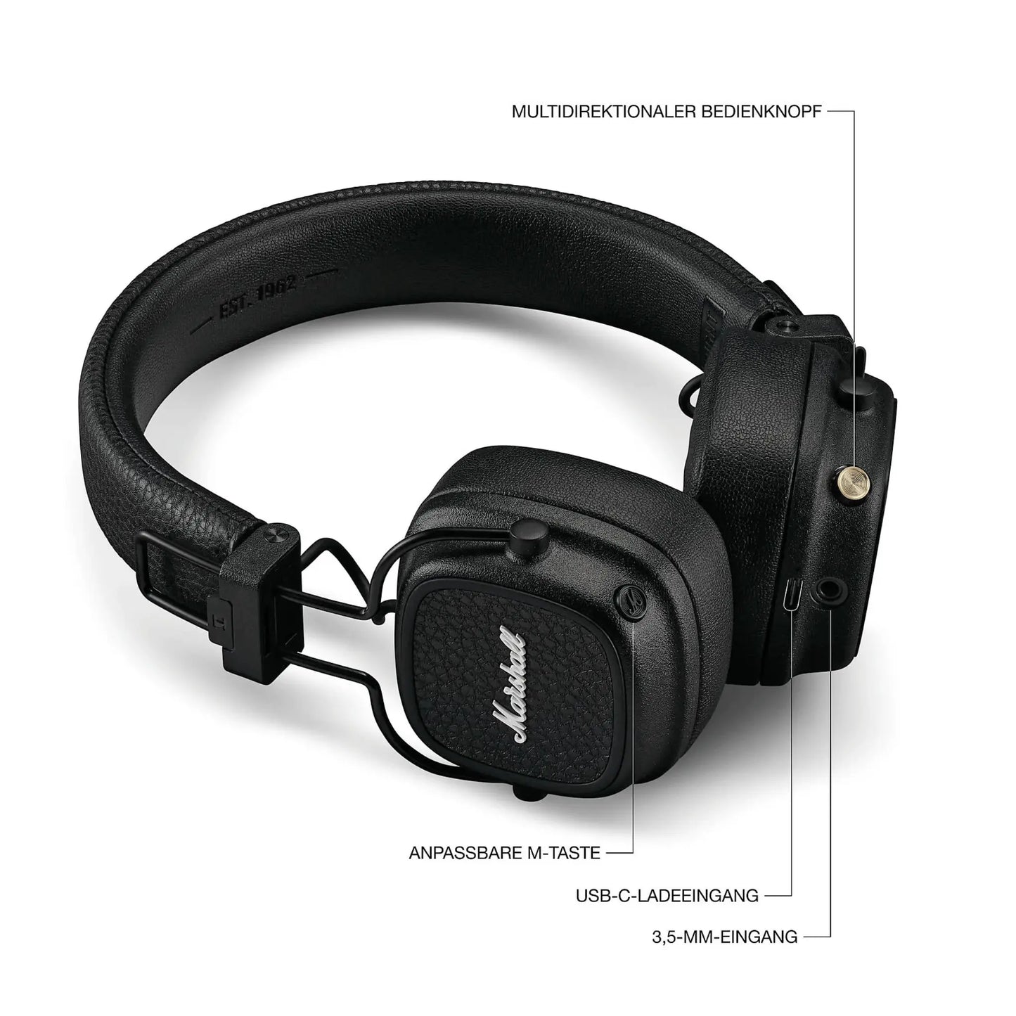 Marshall Major III Bluetooth Kopfhörer mit robustem Design und klarer Klangqualität.