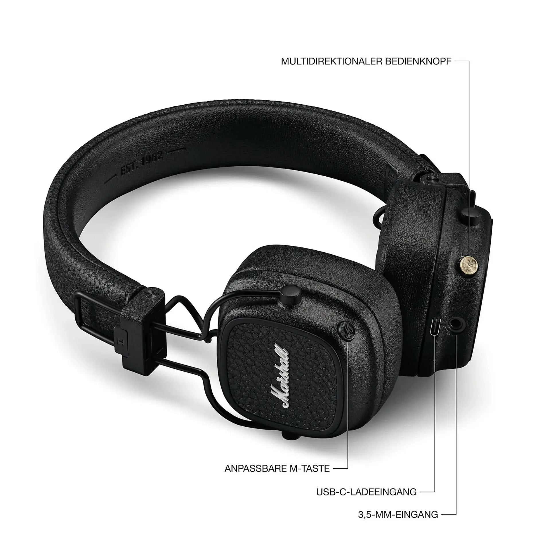 Marshall Major III Bluetooth Kopfhörer mit robustem Design und klarer Klangqualität.