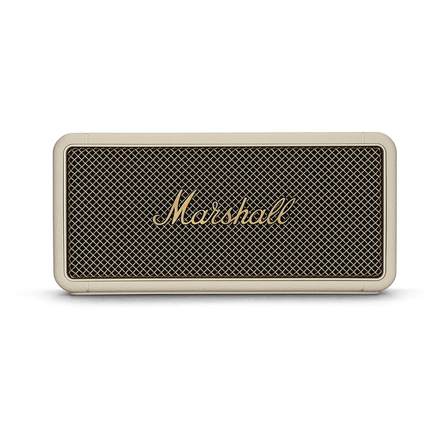 Das Bild zeigt den Marshall Middleton Bluetooth Lautsprecher in Creme aus der Frontansicht.