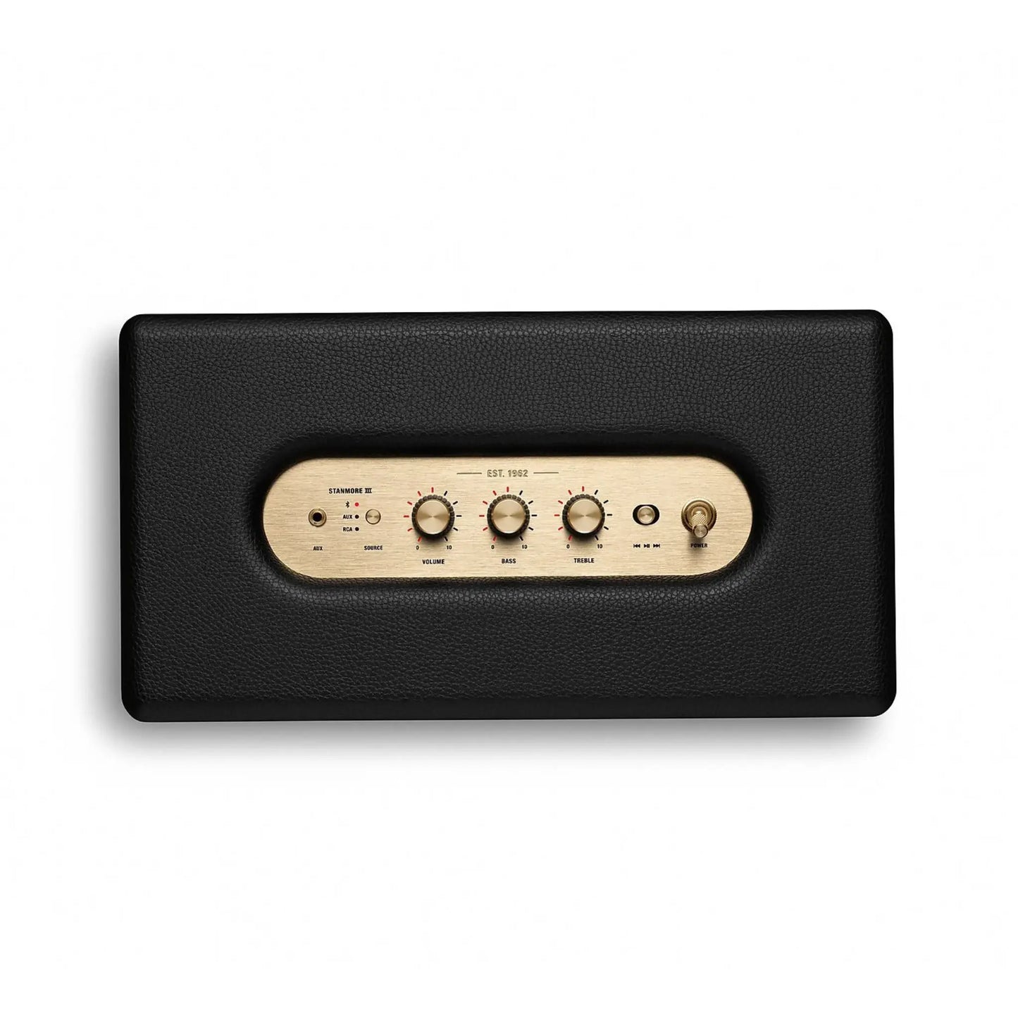 Das Bild zeigt den Marshall Stanmore III Bluetooth Lautsprecher in Schwarz aus der Vogelperspektive.