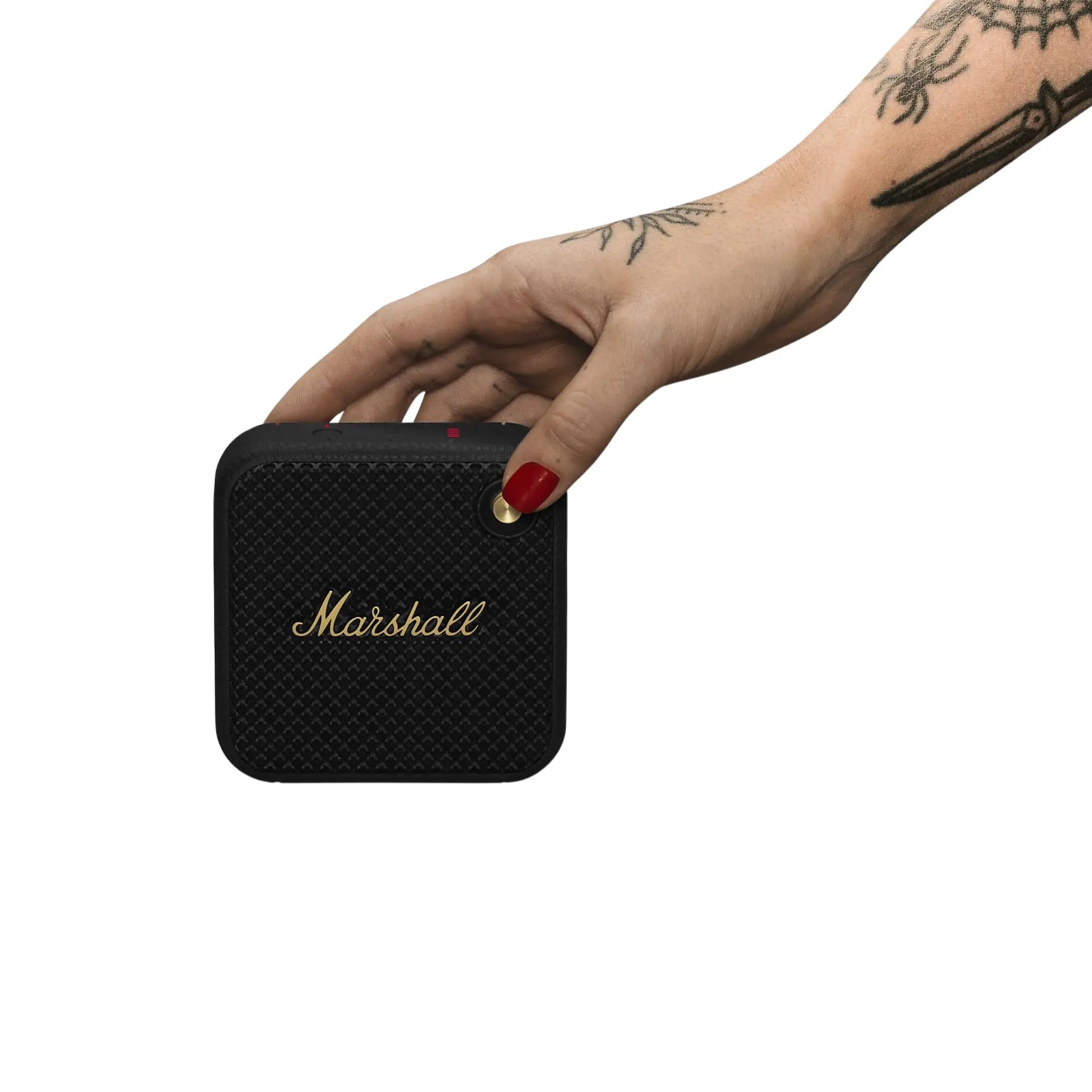 Das Bild zeigt den Marshall Willen Bluetooth Lautsprecher in Schwarz.