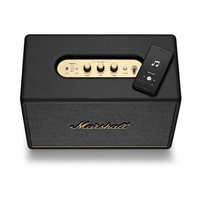 Marshall Woburn III Bluetooth Lautsprecher mit kraftvollem Sound und klassischem Design.