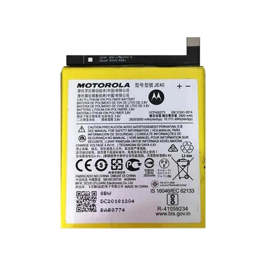 Auf diesem Produktbild wird der Motorola Akku JE40 Li-Ion-Polymer 3.8 Volt 2820 mAh abgebildet.